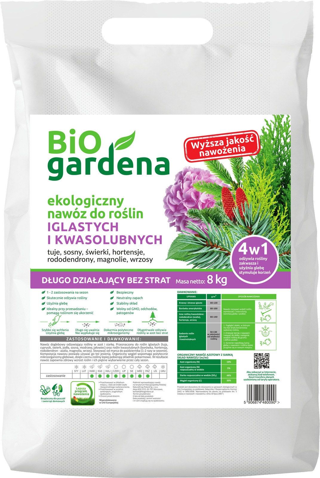 Nawóz do roślin iglastych i kwasolubnych 1x na sezon 8kg